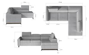 Canapea de colț IKAROS, 265x95x197, soft 11, stânga