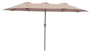 Umbrela de gradina, Model Dorizo, culoare maro, aluminiu si textil, 2.6x4.5x2.5m cm