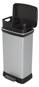 Coș cu pedală din plastic pentru sortare deșeuri 23+23 l Deco - Curver