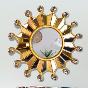 Oglinda Decorativa de Perete, Naimeed D4611G, Auriu, ⌀45.5x2.5cm