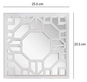 Set 3 Oglinzi Decorative de Perete, Naimeed D4617W, Alb, 25.5x2.5x25.5 cm