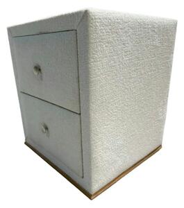 Noptiera VOLO, stofa buclata alb - Artemis 7342, 45x41x50 cm
