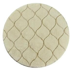 Covoras baie INFINITY, 90x90 cm, forma rotunda, acril, bej