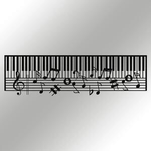 Decoratiune perete PIANO- M121, negru, metal, 70x30 cm