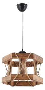 Lustra HEXAGONAL, stejar/negru, lemn/metal, 29x64 cm