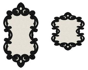 Set 2 covorase baie 394ANR1613, forma atipica, poliester, crem/negru