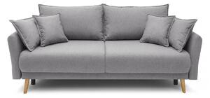 Canapea Extensibilă 3 locuri JULIET, cu ladă de depozitare, 215x88x95 cm, Gri-Deschis-Loft
