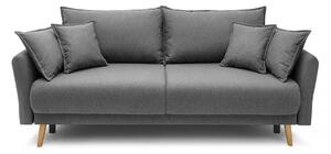 Canapea Extensibilă 3 locuri JULIET, cu ladă de depozitare, 215x88x95 cm, Gri-Inchis-Loft