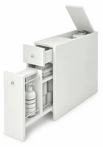Dulap baie SMART, alb, PAL melaminat, cu 2 sertare, 20x60x55 cm