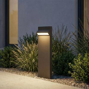 Arcchio Bornă luminoasă LED Vonar, înălțime 50 cm, antracit, Gri, Aluminiu, Modern