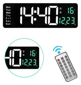 Ceas de perete digital LED, afisaj mare, control la distanta