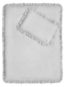 Lenjerie de pat din in cu umplutură, pentru copii BELLAMY Stone Gray, 140 x 200 cm, gri