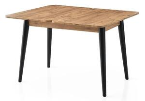Masa extensibila DOLUNAY 1284, stejar/negru, PAL melaminat, 100/120x60