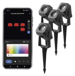 SET 4x lampă LED RGBIC dimabilă de exterior LED/7W/230V 3000-6500K IP65 Wi-Fi Tuya