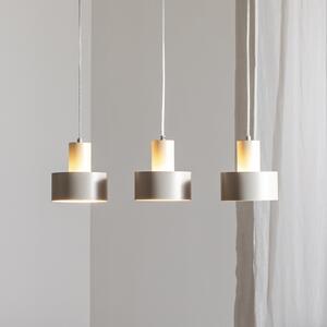 SIGMA Lampă suspendată Rif 3, gri, 3 becuri, liniară, oțel, reglabil, Bej, Camera de zi / sufragerie, Metal, Modern