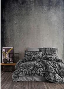 Lenjerie de pat din bumbac satinat pentru pat dublu Primacasa by Türkiz Routa, 220 x 240 cm, negru