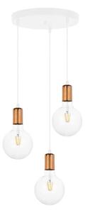 Lustră pe cablu MIROS 3xE27/60W/230V rotundă albă/cupru