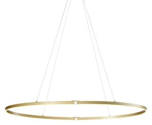 Lampă suspendată de design alamă 120cm inclusiv LED cu 3 trepte de intensitate luminoasă - Ovallo