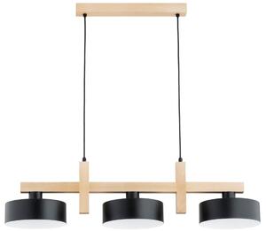 Candelabru suspendat pe cablu CERTA 3xE27/15W/230V negru/bej