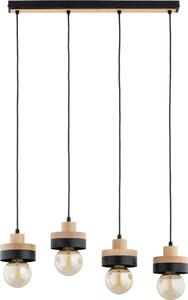 Candelabru suspendat pe cablu LARSO 4xE27/15W/230V negru/bej