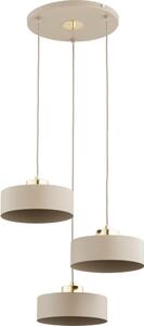 Lustră cu cablu SELIA 3xE27/15W/230V bej/auriu