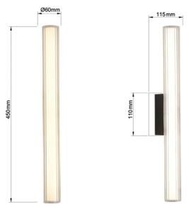 Lampă LED pentru oglindă de baie LINEA, 8W, 230V, 3000/4000/6000K, IP44, 45 cm, negru