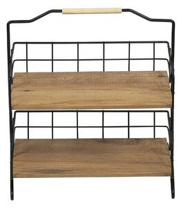 Etajera baie SHELF ELSE, stejar/negru, PAL melaminat/metal, 32x15x42 c