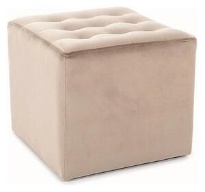 Taburet LORI, stofa catifelata bej - Bluvel 40, 39x39x34 cm