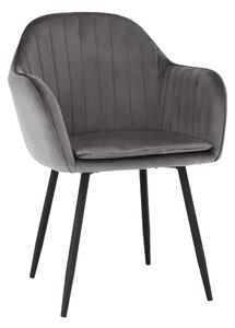 Scaun ZIRKON, gri/negru, catifea/metal, 56x55x82 cm