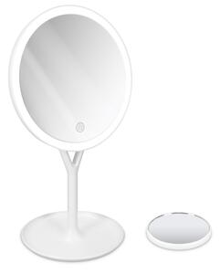 Oglinda Cosmetica cu suport Navaris, Iluminare LED, si oglinda suplimentara, marire 5x, reglabila 360 °, 48931.48