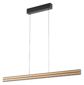Lustră Pendul Quitani, Lisene, reglabil, Lemn, Sala de mese, Lemn, Design