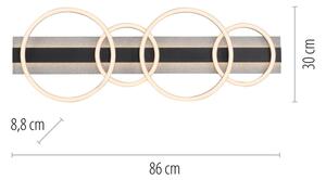 JUST LIGHT. 14426-21 - Plafonieră LED CICHIO LED/37W/230V + LED/9,5W neagră