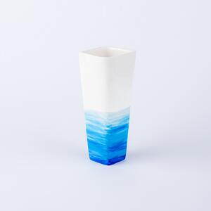 Vaza ceramica pictata manual, ilustratie apa marii