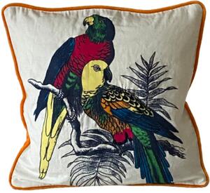Husa decorativa Tropical Parrot 45 x 45 cm, 100% Bumbac