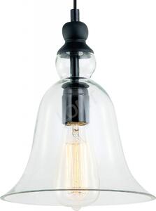 Lustra Pendul cu Abajur de Sticla transparenta in forma de clopot si