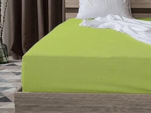 Cearsaf BASIC din jerseu verde deschis 90 x 200 cm