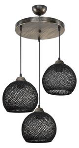 Lustra cu trei lumini PWL-1121, E27 negru-bronz, 40x80 cm