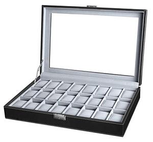 Cutie pentru ceasuri de mana, Songmics, Negru, 43.5x29.2x8.5 cm