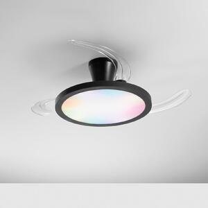 INTEC Ventilator de tavan cu LED Condor, negru, Ø 106 cm, CCT RGB, silențios, reglabil, Negru, Camera de zi / sufragerie, Plastic, Modern