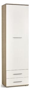 Raft Cirveso 106, Alb lucios, Stejar Sonoma, PAL laminat, 200x60x40cm, 51 kg