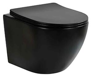 Set vas WC si bideu suspendat, Fluminia Ricci, negru mat