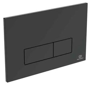Set complet vas WC suspendat Ideal Standard Tesi, cu spalare Aquablade, negru mat rezervor si clapeta neagra