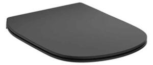 Set complet vas WC suspendat Ideal Standard Tesi, cu spalare Aquablade, negru mat rezervor si clapeta neagra