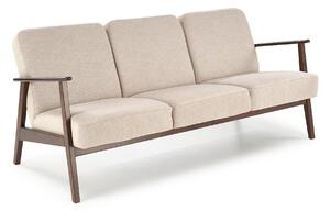 Canapea Houston 2117, Numărul de locuri: 3, Bej, Nuc închis, 175x77x77cm, 34.5 kg, Tapiterie, Picioare: Lemn, Lemn: Fag
