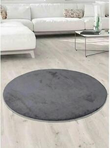 Covor 202BLY1364, 80x80 cm, forma rotunda, poliester, gri inchis