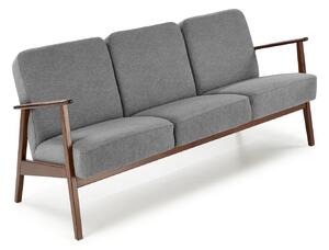 Canapea Houston 2117, Gri, Nuc închis, 175x77x77cm, 34.5 kg, Tapiterie, Picioare: Lemn, Lemn: Fag
