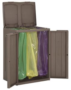 Coș de gunoi cu 2 uși, maro, 65x45x88 cm, PP
