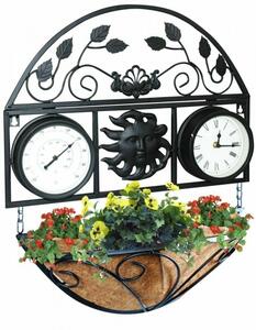Ceas Vintage cu termometru si suport pentru flori, Four Seasons, GCTC