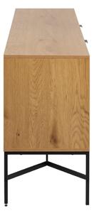 Comodă joasă cu aspect de lemn de stejar 180x70 cm Jaipur – Actona