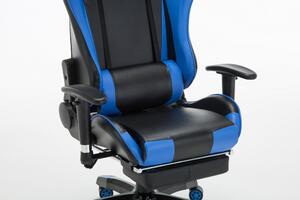 RESIGILAT-Scaun gaming, suport picioare, funcție șezlong, SIG 5002, Negru/Albastru
